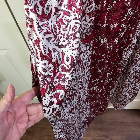 Oscar De La Renta Kaftan Robe Womens M Vintage Romantic Resortwear Satin Lounge - Picture 5 of 10